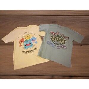 Pokémon And Ninja Turtle Boys size large (8-10)T Shirts
